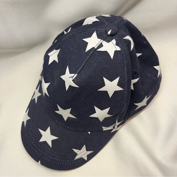 H&M Baseball Cap Kids Curved Bill 5 Panel Dark Blue White Stars 4-8 Youth Size - Picture 10 of 10